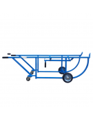 Portafusti ribaltabile 2 ruote in gomma piena Ø cm 20 - 2 ruote girevoli Ø cm 8 - cm 60x170x52,8h