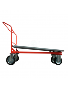 Carrello con pianale in lamiera zincata - 4 ruote (2 fisse - 2 girevoli) gomma piena Ø cm 20 - cm 70x110h