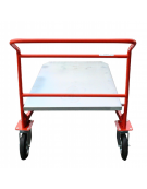 Carrello con pianale in lamiera zincata - 4 ruote (2 fisse - 2 girevoli) gomma piena Ø cm 20 - cm 70x110h