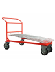 Carrello con pianale in rete zincata elettrosaldata - 4 ruote (2 fisse - 2 girevoli) gomma piena Ø cm 20 - piano cm 70x110