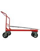 Carrello con ripiano in rete zincata elettrosaldata -  4 ruote (2 fisse - 2 girevoli) gomma piena Ø cm 20 - piano cm 70x110