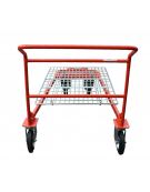 Carrello con ripiano in rete zincata elettrosaldata -  4 ruote (2 fisse - 2 girevoli) gomma piena Ø cm 20 - piano cm 70x110