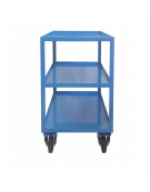 Carrello portatutto a 3 vasche, lamiera 15/10, 4 ruote (2 fisse - 2 girevoli) gomma piena Ø cm 12,5 - cm 50x80x88h