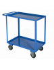 Carrello portatutto Maxi a 2 Vasche Alta Portata - 4 ruote (2 fisse - 2 girevoli con freno) gomma piena cm Ø20 - piano cm 120x80