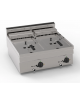 Friggitrice elettrica da banco, Lt 8+8, 2 vasche con elementi riscaldanti basculanti - potenza tot. kw 12 trifase - cm 70x65x28h