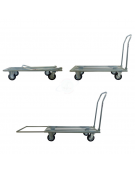 Carrello con pianale allungabile zincato con manico pieghevole maxi - chiuso mm 485x1100x260 h - aperto mm 485x1100x950