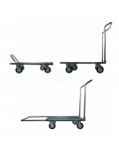 Carrello a pianale allungabile in acciaio alimentare AISI 304 4 ruote(2 fisse 2 girevoli) Ø cm 12,5 - cm max 50x105x105h