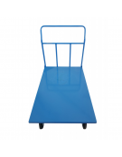 Pianale in lamiera 20/10 , portata Kg.500 4 ruote(2 fisse-2 girevoli) gomma piena Ø cm 20 - cm 80x120