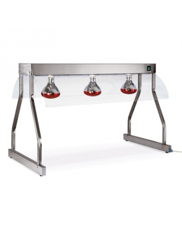 Telaio inox con lampade a infrarossi cm 103x53x70h