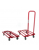 Pianale in tubolare con manico pieghevole maxi 4 ruote girevoli Ø cm 10 - cm 45x75x91h