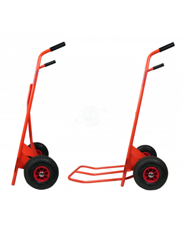 Portabagagli, portasacchi leggero con pedana ribaltabile - 2 ruote pneumatiche cerchio nylon Ø cm 26 - cm  590115