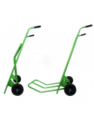 Carrello portabagagli, portasacchi pesante con pedana ribaltabile - 2 ruote gommate Ø cm 20 - cm  66x125