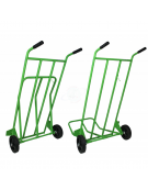 Carrello portabagagli, portasacchi pesante con pedana ribaltabile - 2 ruote gommate Ø cm 20 - cm  66x125