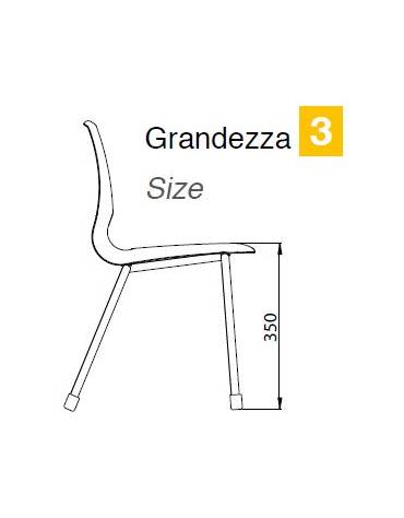 SEDIA IMPILABILE IN POLIPROPILENE MONOSCOCCA cm 46x54x46/83h