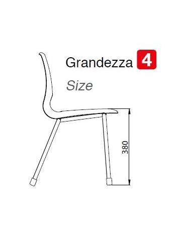 SEDIA IMPILABILE IN POLIPROPILENE MONOSCOCCA cm 46x54x46/83h