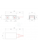 Carrello a rimorchio con ralla sterzante con timone/occhione - 4 ruote pneumatiche Ø cm 40 - cm 140/225x75x50