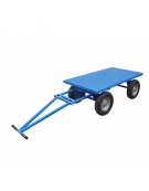 Carrello a rimorchio con ralla sterzante con timone/occhione - 4 ruote pneumatiche Ø cm 40 - cm 140/225x75x50