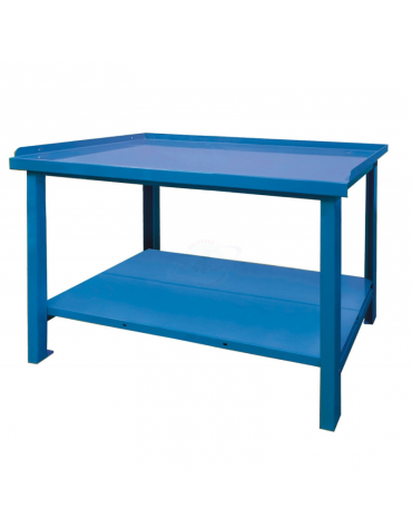 Banco da lavoro Professionale - piano superiore in lamiera 30/10 - 3 bordi di contenimento - cm 200x75x90h