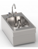 Lavello dotato di vasca stampata cm 29x40x20h - 23 Lt., compreso di miscelatore con manopole - cm 35x60x30h