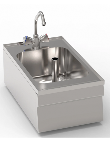 Lavello dotato di vasca stampata cm 29x40x20h - 23 Lt., compreso di miscelatore con manopole - cm 35x60x30h