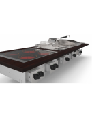 Cucina a gas, da incasso, 2 fuochi con potenza max 1x3,3 kw + 1x5,2 kw - cm 35x60x10h