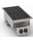 Cucina elettrica ad induzione trifase, da incasso, 2 zone di cottura - potenza 7 kW  - cm 35x65x30h