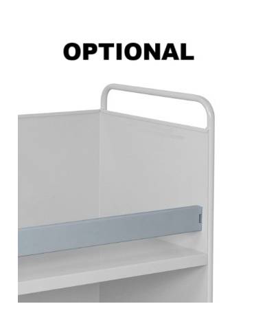 Carrello porta faldoni/fascicoli a 2 piani -  4 ruote gomma Ø cm 12,5 (2 girevoli con freno - 2 fisse) - cm 51x95x105h