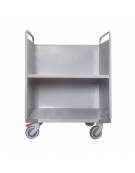 Carrello porta faldoni/fascicoli a 2 piani - 4 ruote gomma alta silenziosità Ø cm 12,5  - cm 51x95x105h