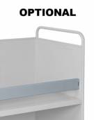 Carrello porta faldoni/fascicoli a 2 piani - 4 ruote gomma Ø cm 12,5 (2 girevoli con freno - 2 fisse) - cm 42x85x105h