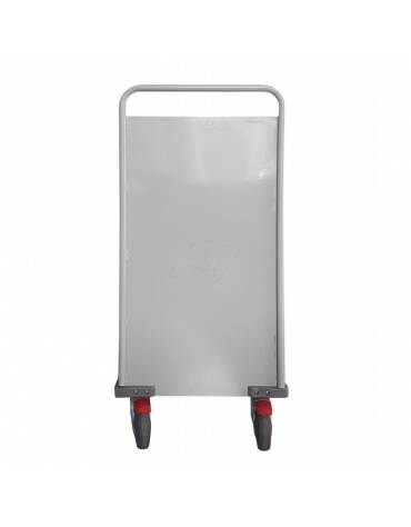 Carrello porta faldoni/fascicoli a 2 piani di cui 1 inclinato - 4 ruote gomma ad alta silenziosità Ø cm 12,5 - cm 52x85x105h