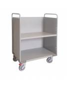 Carrello porta faldoni/fascicoli a 2 piani di cui 1 inclinato - 4 ruote gomma ad alta silenziosità Ø cm 12,5 - cm 52x85x105h