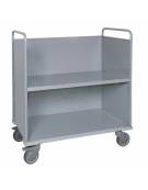 Carrello porta faldoni/fascicoli a 2 piani di cui 1 inclinato - 4 ruote gomma ad alta silenziosità Ø cm 12,5 - cm 52x85x105h