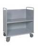 Carrello porta faldoni 2 piani - ripiano intermedio inclinato - 4 ruote girevoli (2 con freno) alta silenziosità - cm 52x85x105h