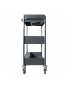 Carrello biblioteca con ripiani sagomati e pannelli antirombo 4 ruote ad alta silenziosità Ø12,5 - cm 47x62x113h