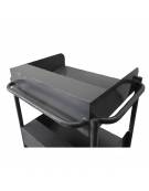 Carrello biblioteca con ripiani sagomati e pannelli antirombo 4 ruote ad alta silenziosità Ø12,5 - cm 47x62x113h