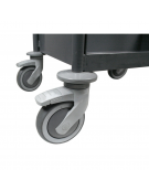 Carrello biblioteca con ripiani sagomati e pannelli antirombo 4 ruote ad alta silenziosità Ø12,5 - cm 47x62x113h