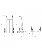 Carrello Saliscale - 6 ruote a stella Ø cm 15 - cm 58x107