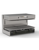 Salamandra con piano mobile -  sup. di cottura cm 80x35 - dim. tot. cm 80x45x50h