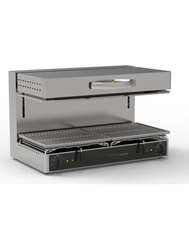Salamandra con piano mobile -  sup. di cottura cm 80x35 - dim. tot. cm 80x45x50h
