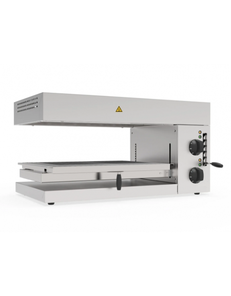 Salamandra elettrica passante  con piano di cottura mobile -  sup. di cottura cm 57,5x40 - dim. tot. cm 75x40x35h