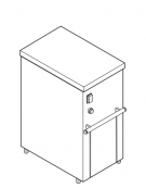 Tritaghiaccio professionale per la produzione di granuli asciutti, con bacinella GN1/3 - cm 24x43x49h