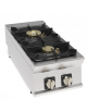 Cucina a gas 2 fuochi da banco in acciaio Inox con piano ermetico - potenza fuochi 1x10kw + 1x11kw - cm 40x90x28h