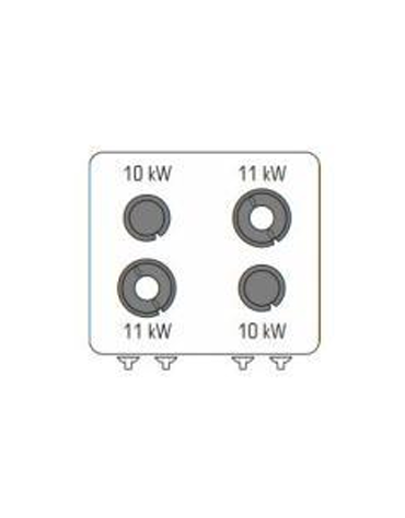 Cucina a gas 4 fuochi da banco in acciaio Inox con piano ermetico - potenza fuochi 2X10Kw + 2X11Kw - cm 80x90x28h