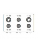 Cucina a gas 6 fuochi da banco in acciaio Inox con piano ermetico - potenza fuochi 4x10kw + 2x11Kw - cm 120x90x28h