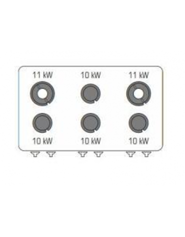 Cucina a gas 6 fuochi in acciaio Inox su vano aperto, con piano ermetico - potenza fuochi 4x10kw + 2x11Kw - cm 120x90x90h