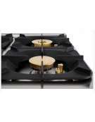 Cucina a gas ermetica 4 fuochi, 1x6kw+2x10kw+1x11kkw - su forno elettrico statico GN 2/1, camera cm 57,5x65x30 - cm 80x90x90h