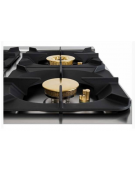 Cucina a gas ermetica 6 fuochi, potenza 2x6kw + 2x10kw + 2x11kw - su forno elettrico ventilato GN 1/1 - cm 120x90x90h