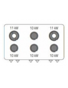 Cucina a gas ermetica 6 fuochi, potenza 4x10kw + 2X11Kw - su forno a gas statico full size - cm 120x90x90h