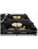 Cucina a gas ermetica 6 fuochi, pot. 2x6kw + 2x10kw + 2x11kw, su forno a gas statico full size e Grill elettrico - cm 120x90x90h