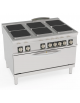 Cucina elettrica 6 piastre ermetiche quadrate, su forno elettrico statico full size - potenza Kw 30,3 trifase - cm 120x90x90h